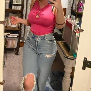 Garage women’s Relaxed Distressed Light Blue Jeans